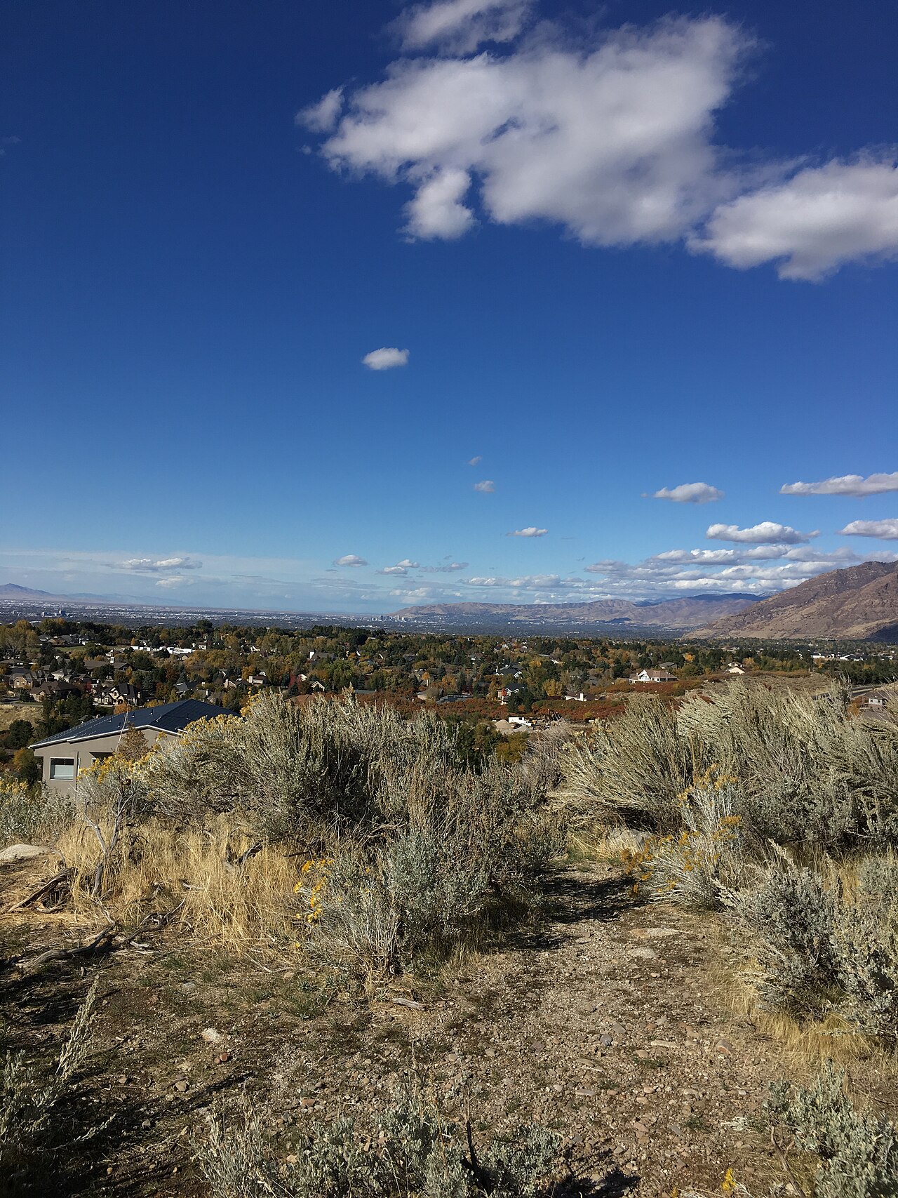 View west over the Salt Lake Valley from the lower Bells Canyon trail